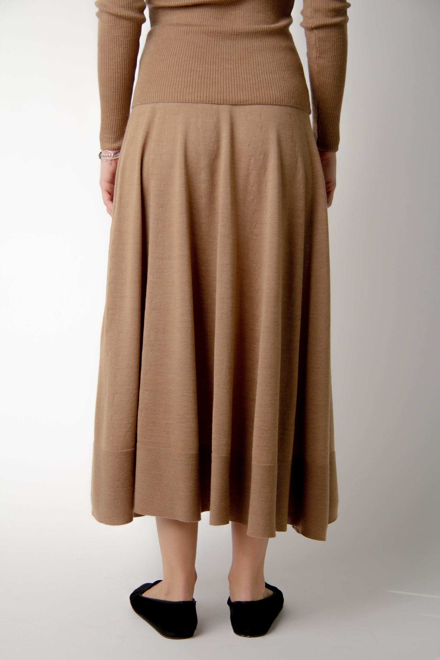 Extra Fine Merino Wool A-Line Skirt (3D-Knit)