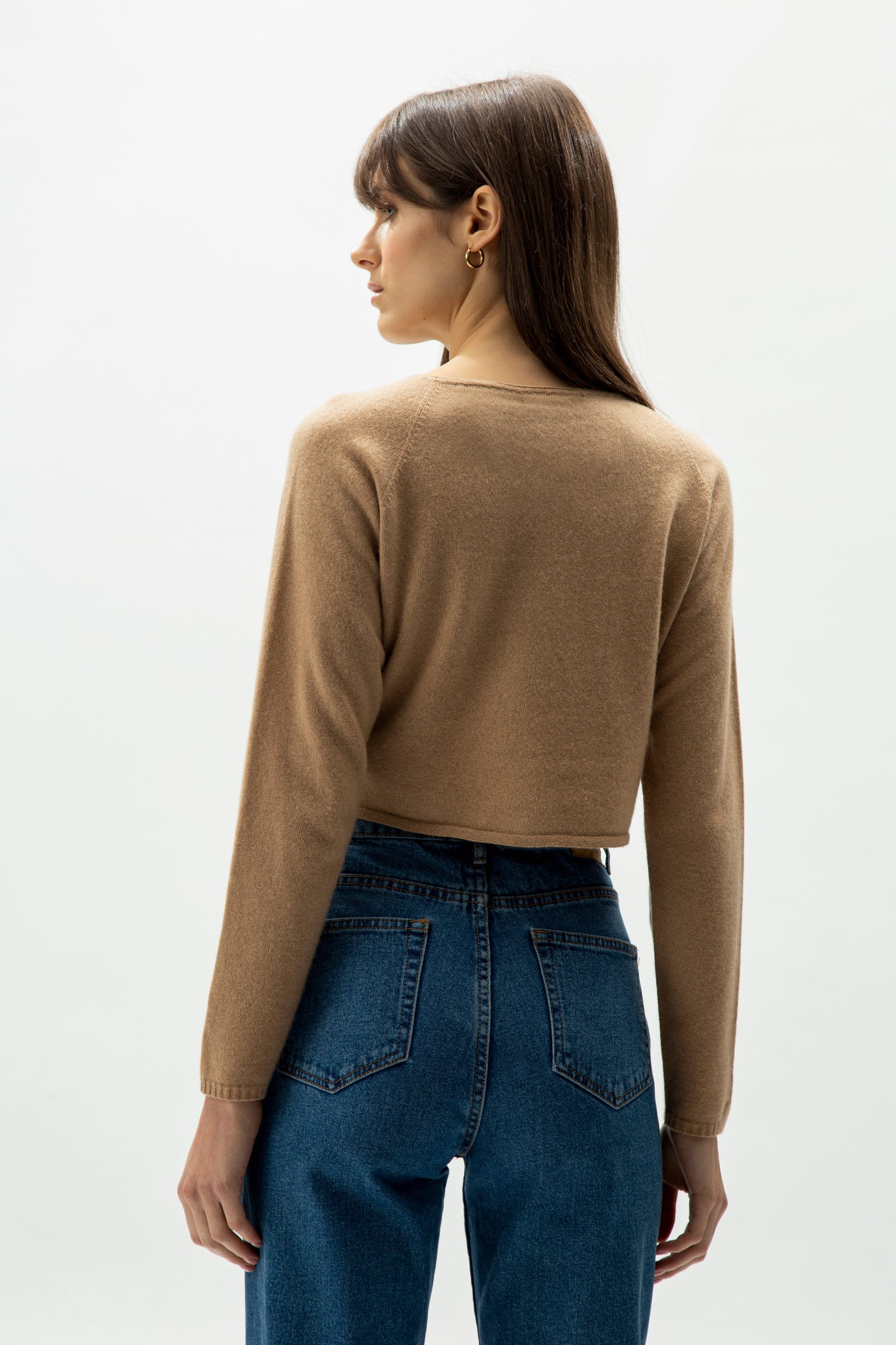 Cashmere Mix Cropped Cardigan (3D-Knit)