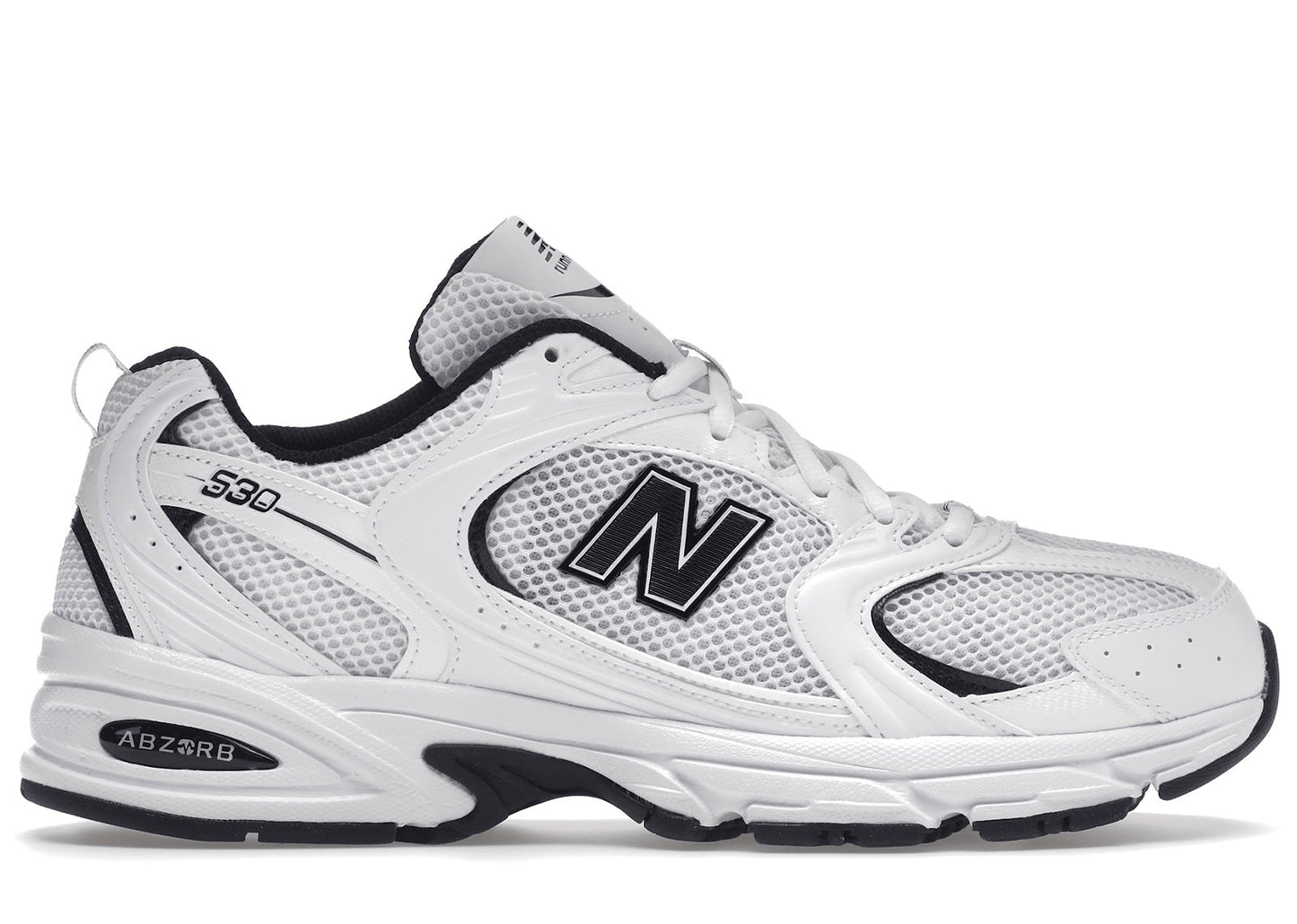 new balance 530 white black details
