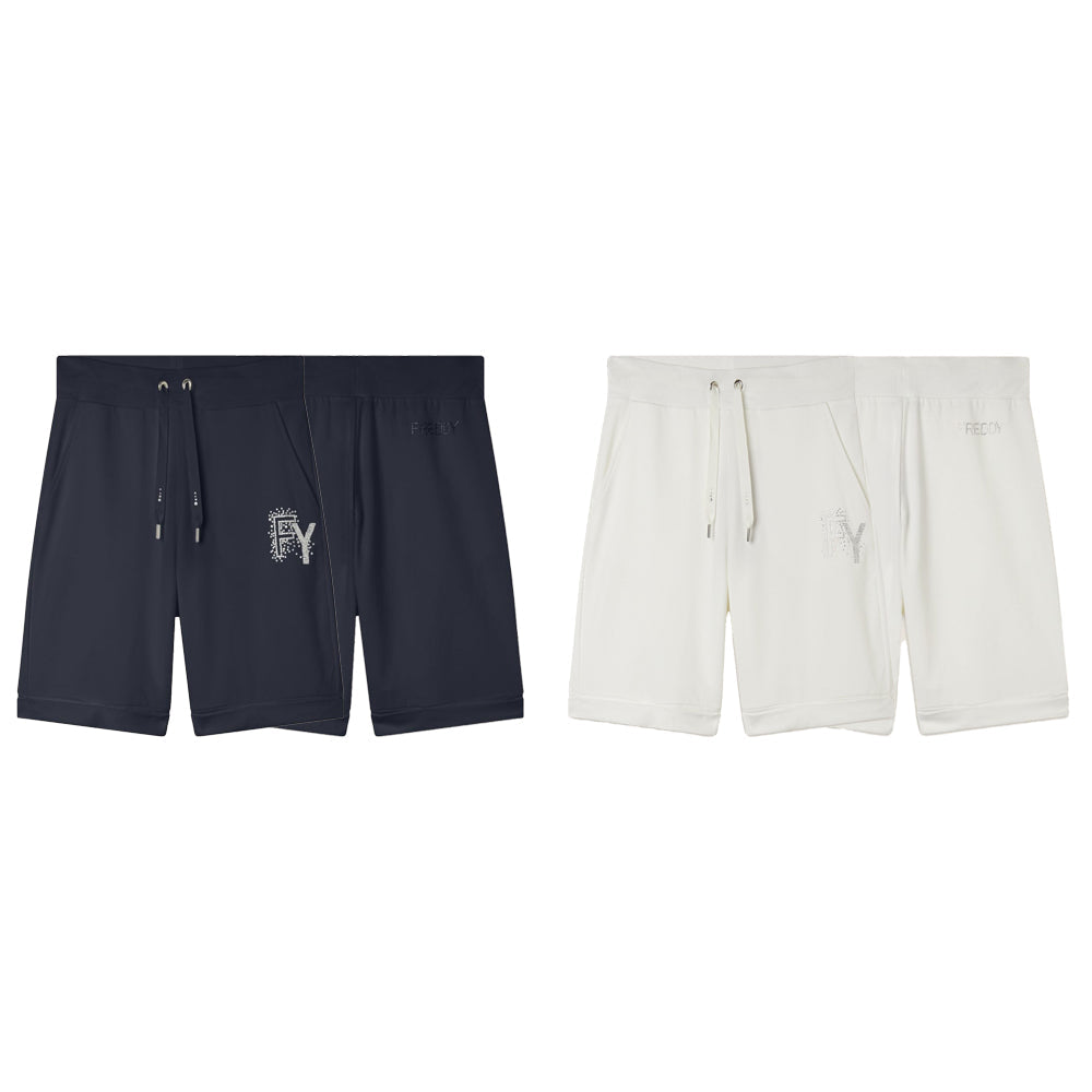 Freddy Pantaloni Corti con Risvolto e Logo Strass S25WCXP7