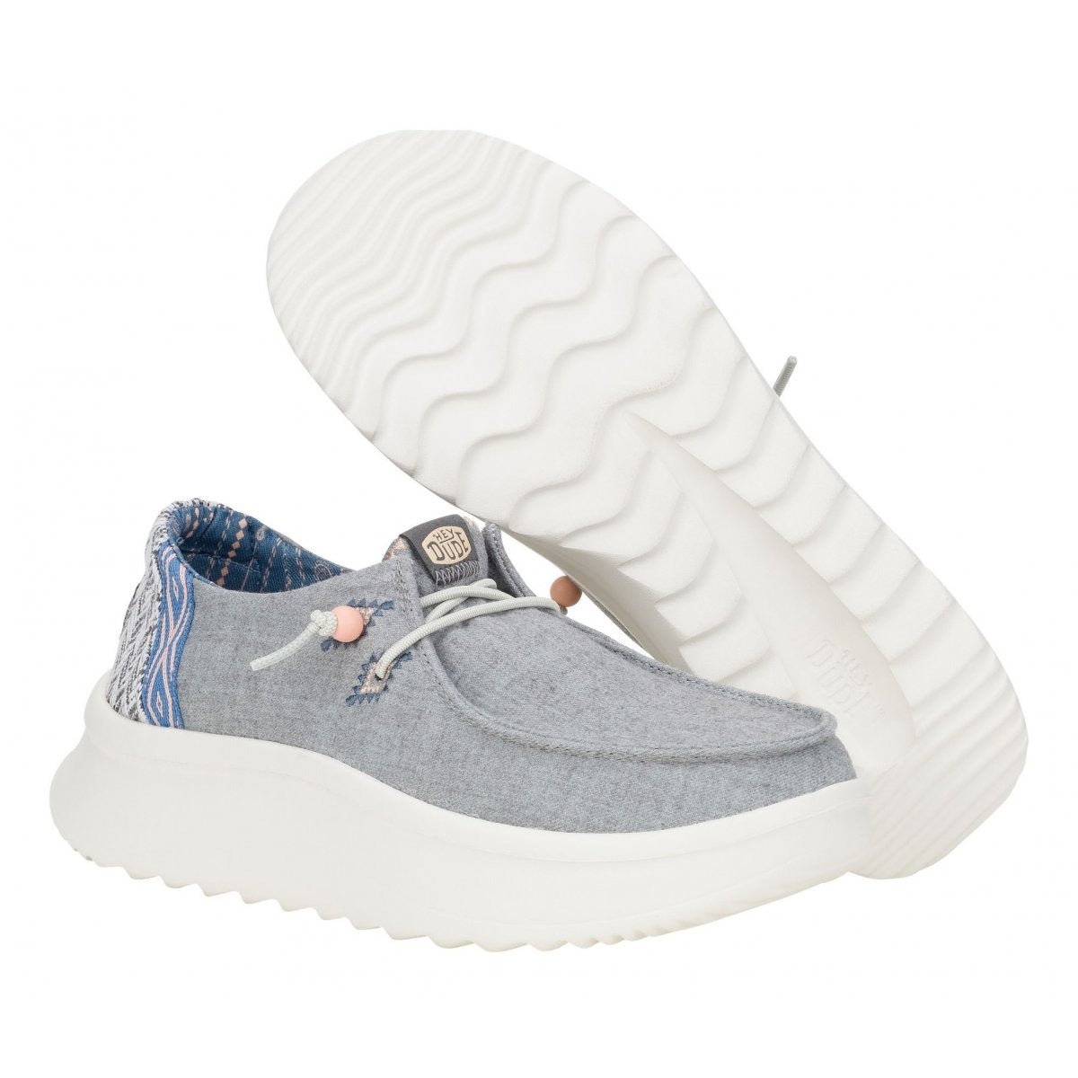 Hey Dude Wendy Peak Chambray Woven Grey