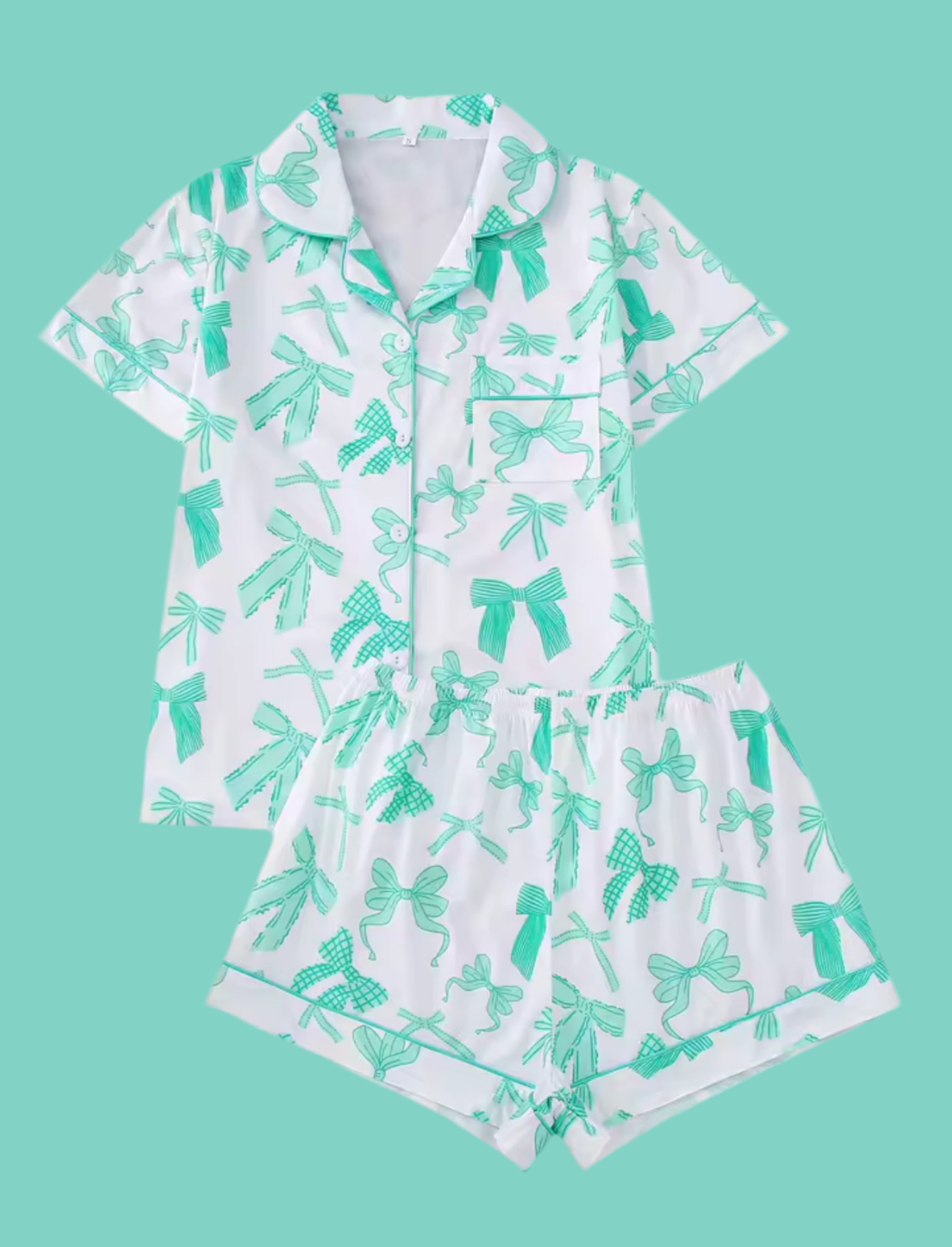 CUTE BOW SHORT PYJAMAS