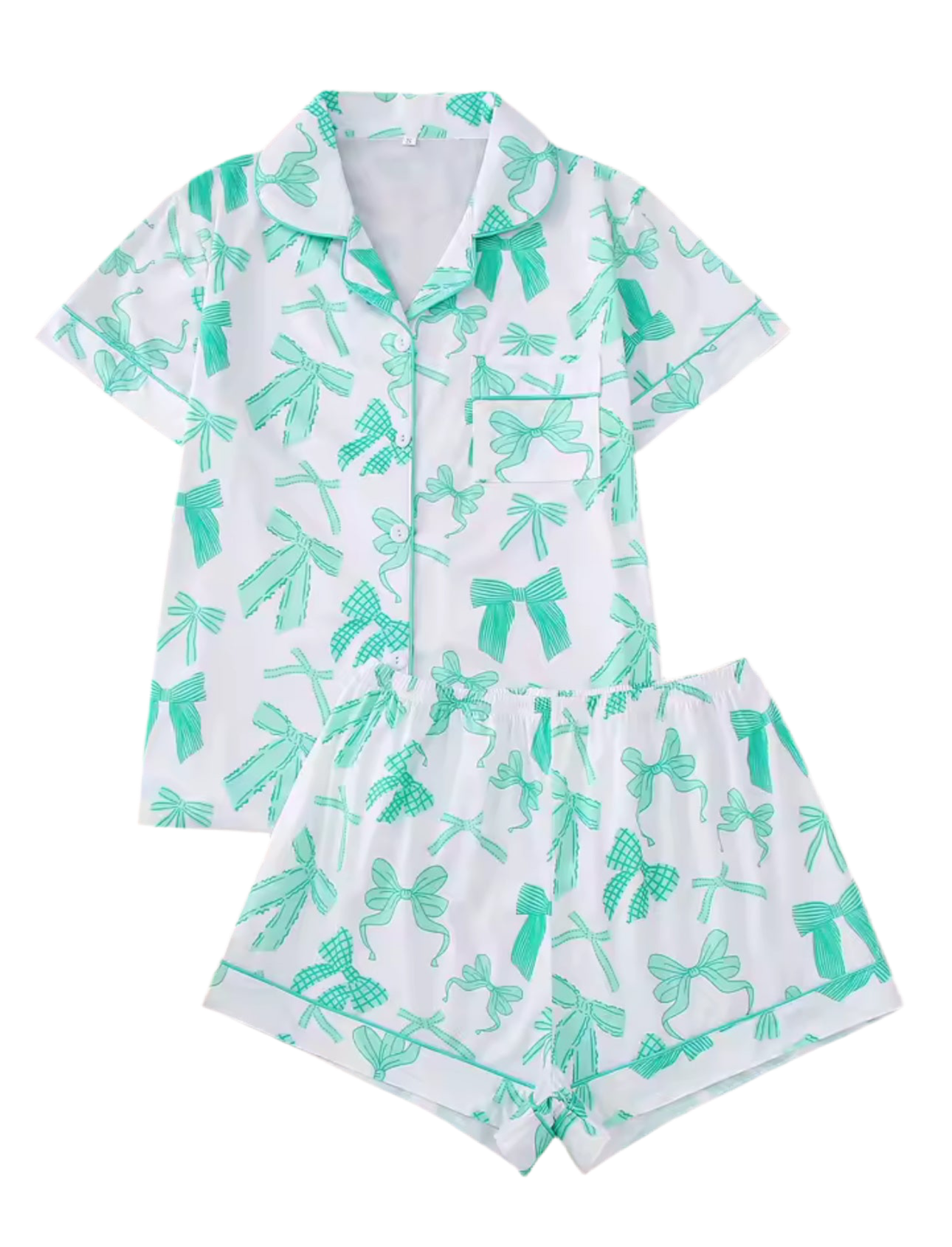CUTE BOW SHORT PYJAMAS