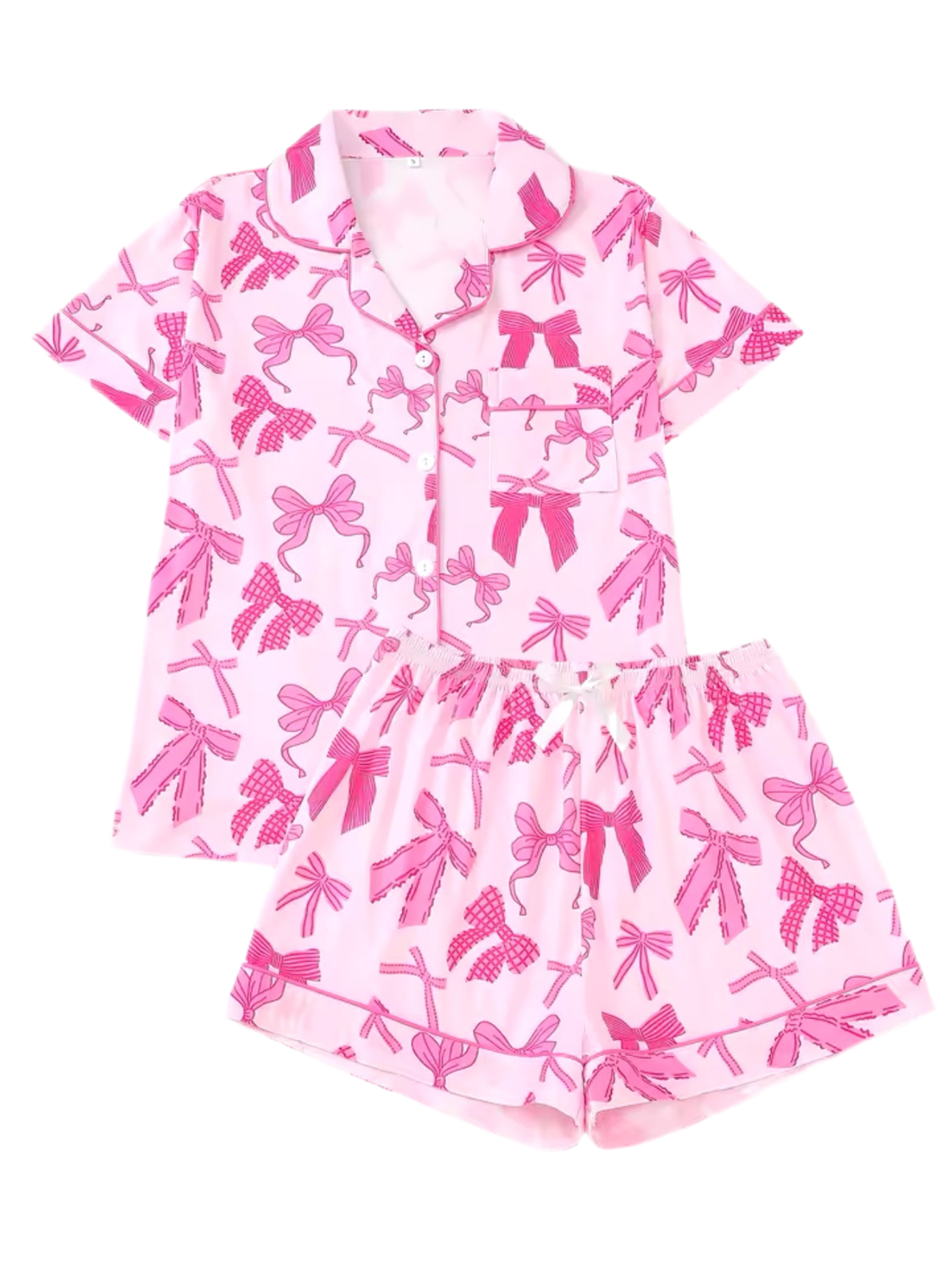 CUTE BOW SHORT PYJAMAS