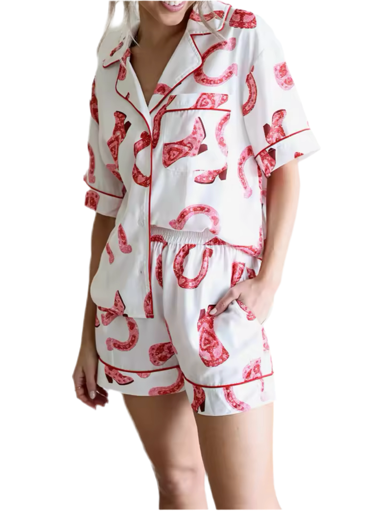 LADIES SHORT BOOT PRINTED PYJAMAS