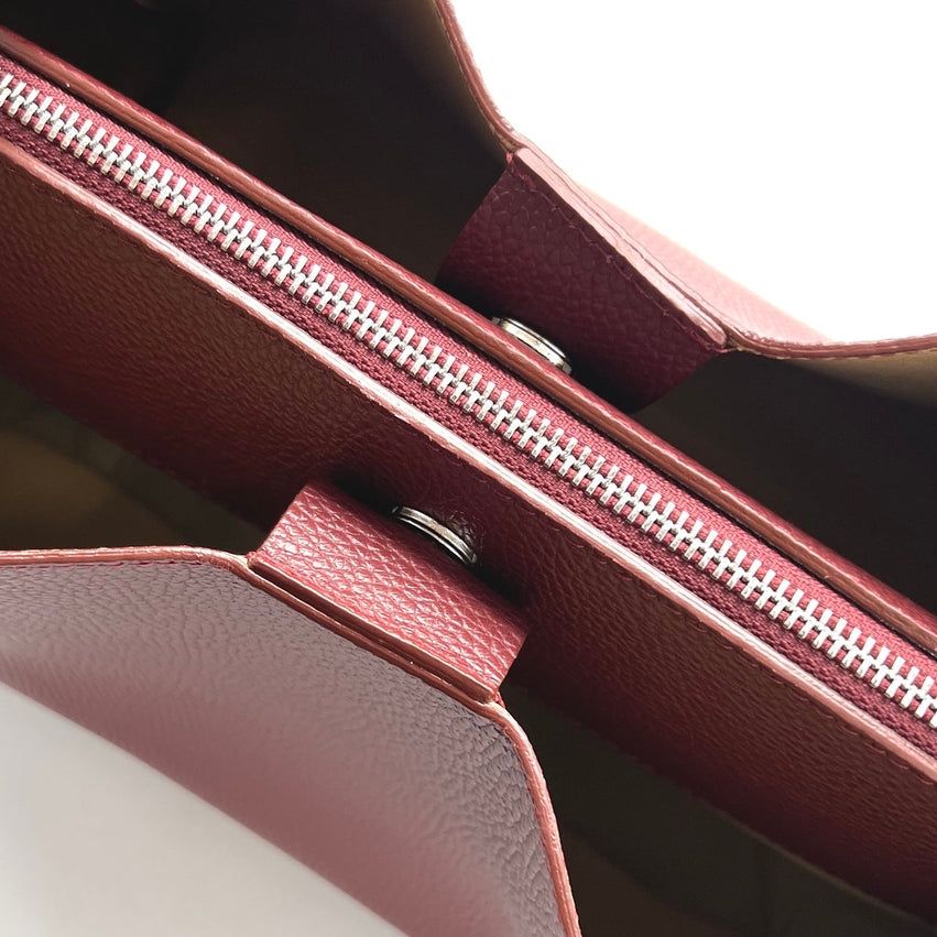 Pienza – Italian Leather Tote Handbag – Bordeaux