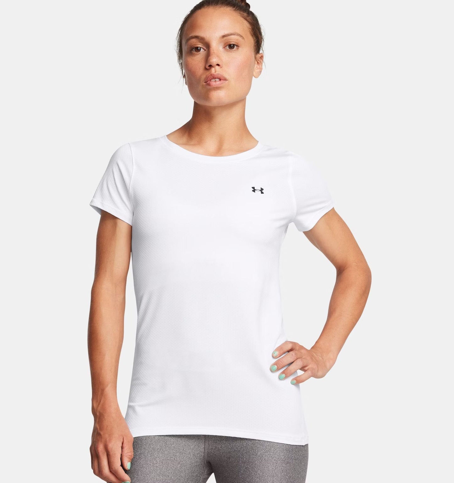 T-shirt HeatGear Armour Donna White/Black