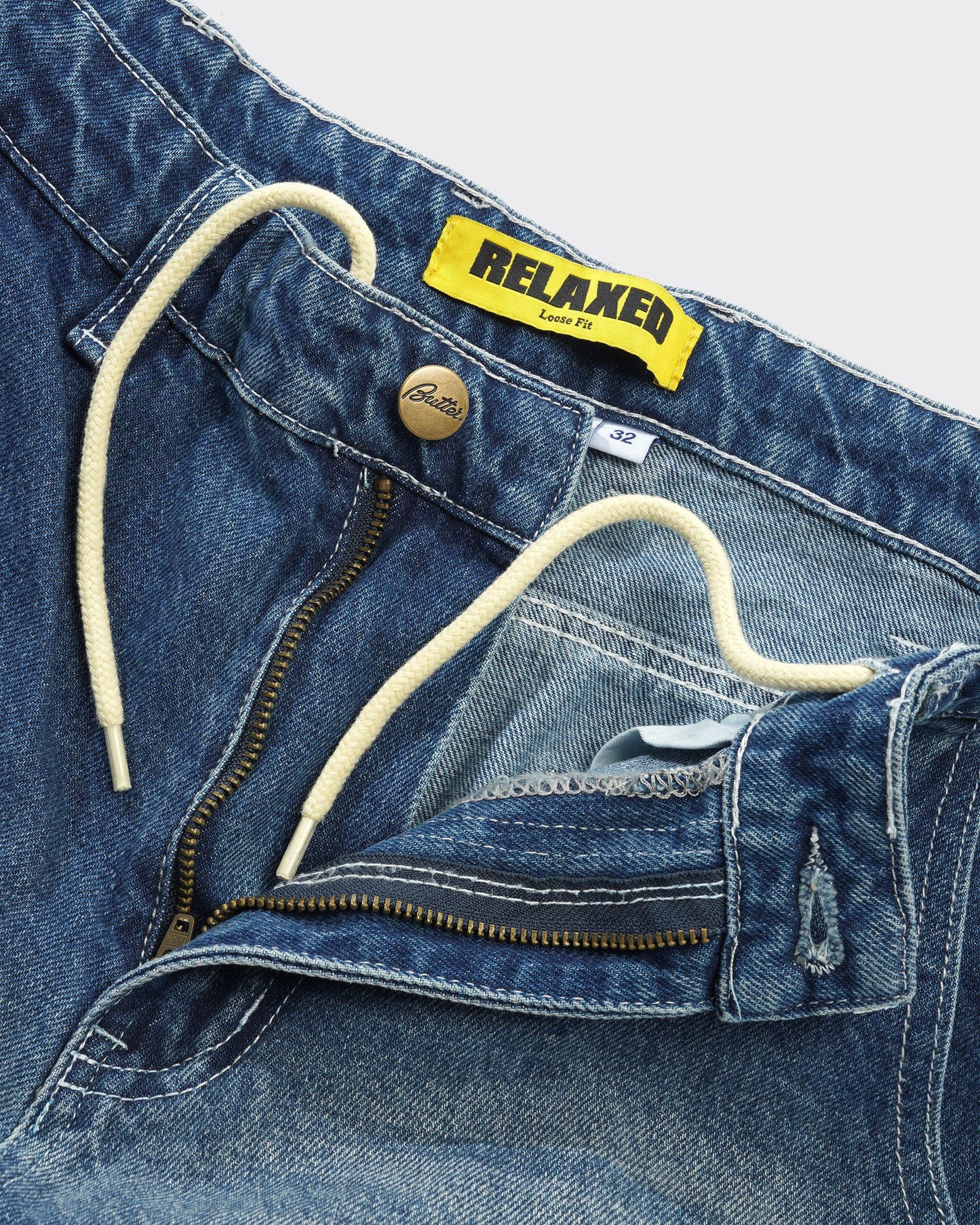 Jeans Alpine Denim Distressed Faded Blue