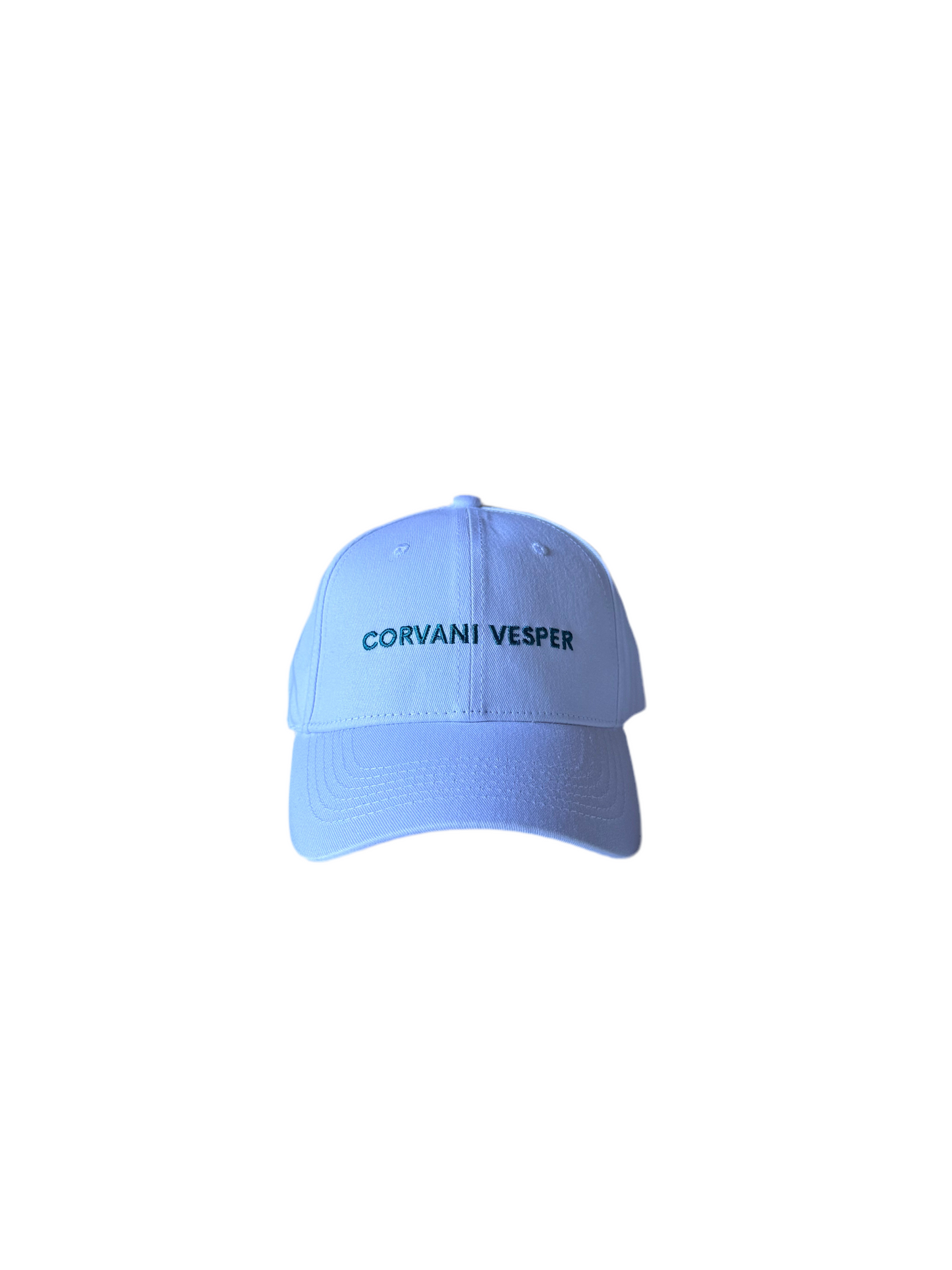 Corvani Vesper Classic Embroidered Baseball Cap in white