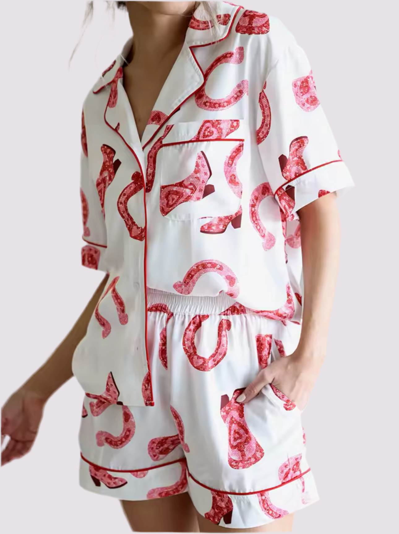 LADIES SHORT BOOT PRINTED PYJAMAS