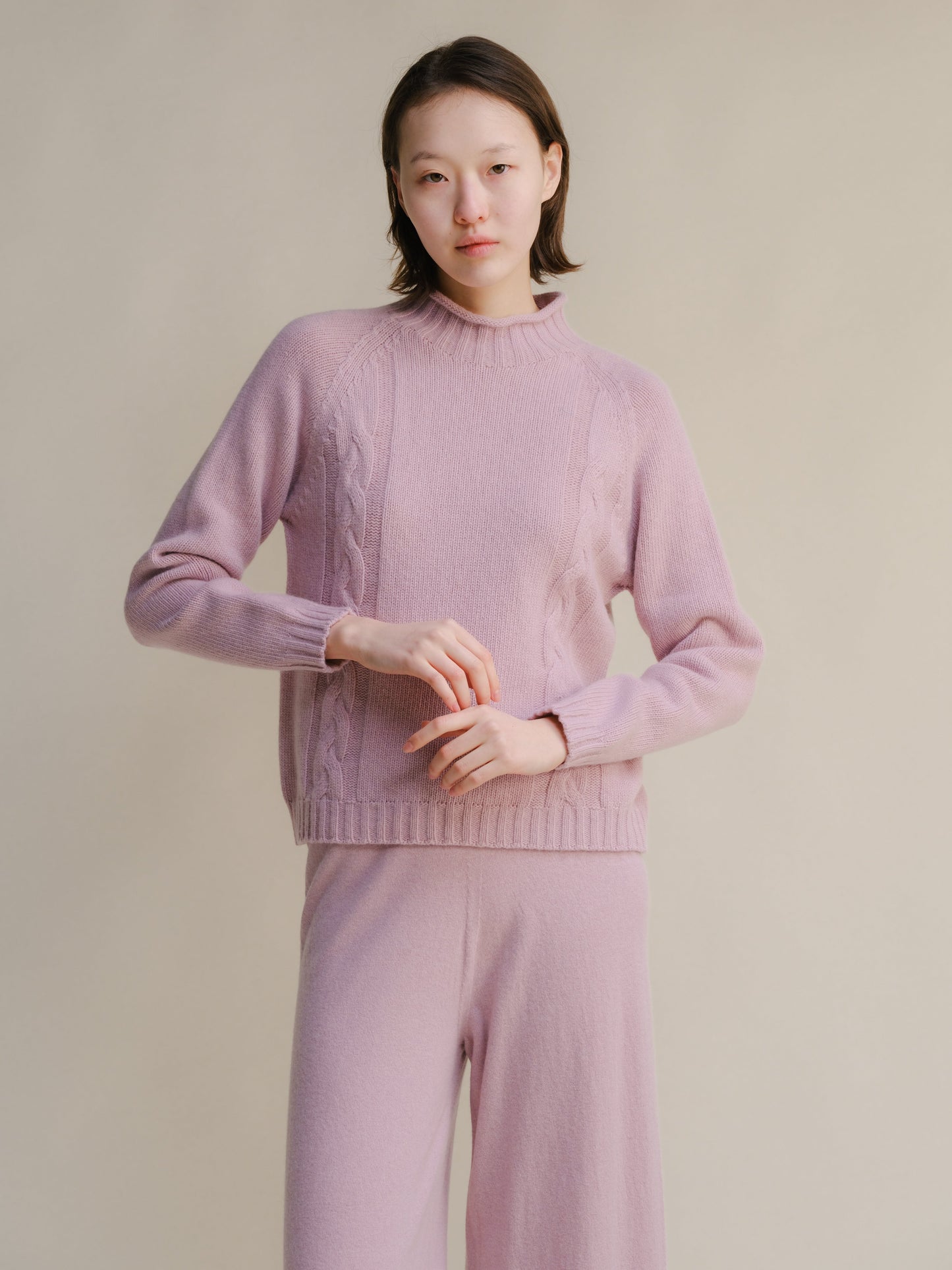 Cashmere Mix Cable "Ricciolo" Sweater (3D-Knit)