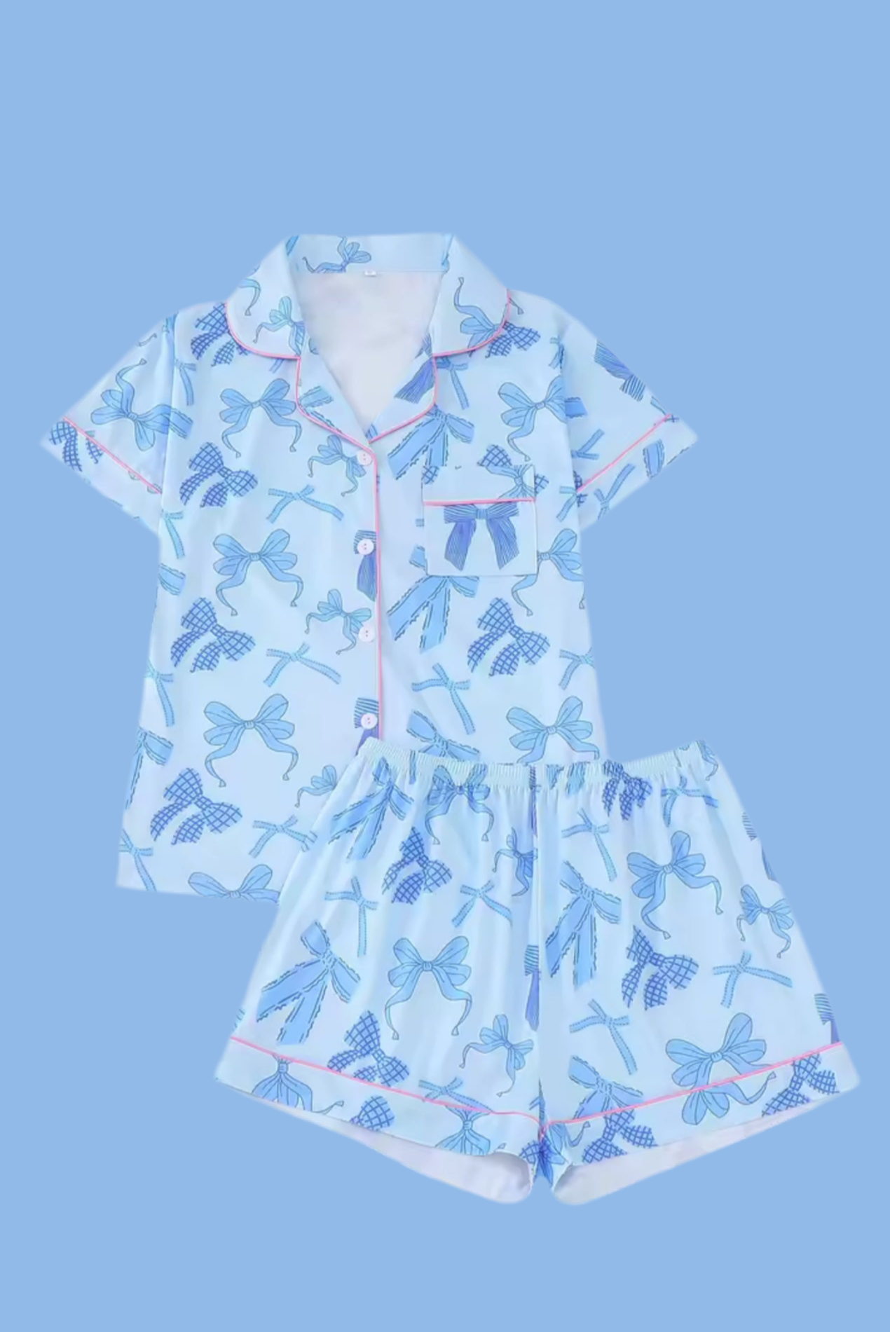 CUTE BOW SHORT PYJAMAS