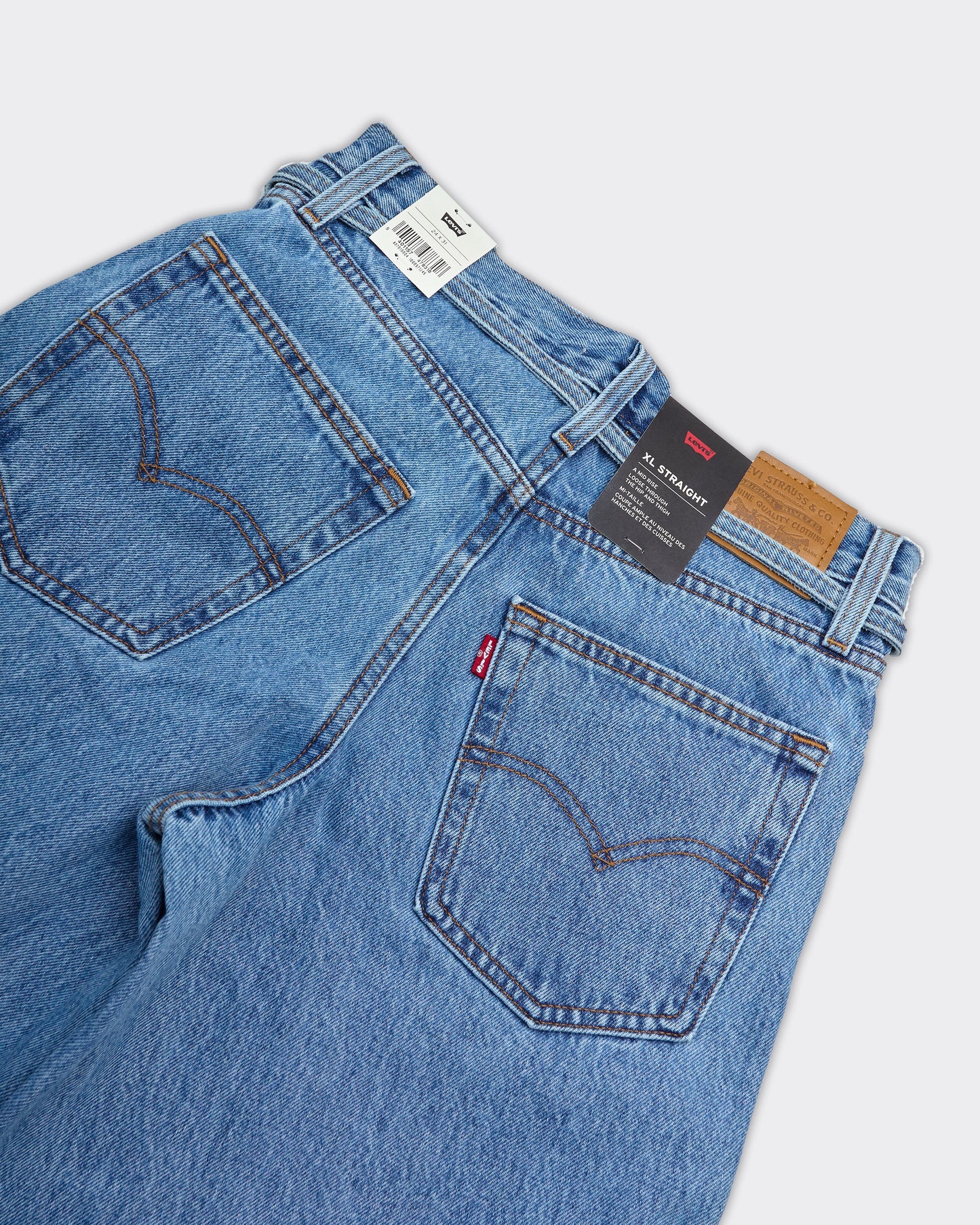 Jeans Woman XL Straight Baggy 'Thanks Friend' Med Indigo