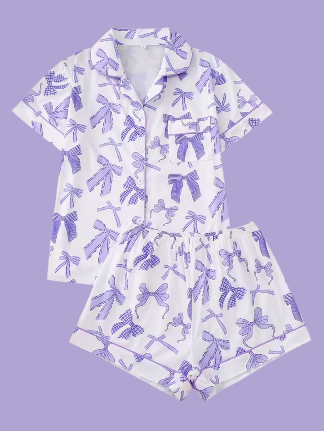 CUTE BOW SHORT PYJAMAS
