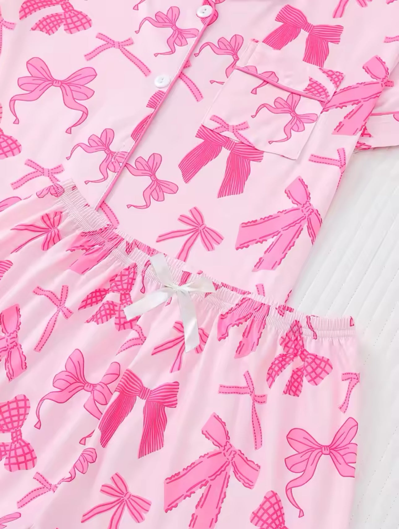 CUTE BOW SHORT PYJAMAS