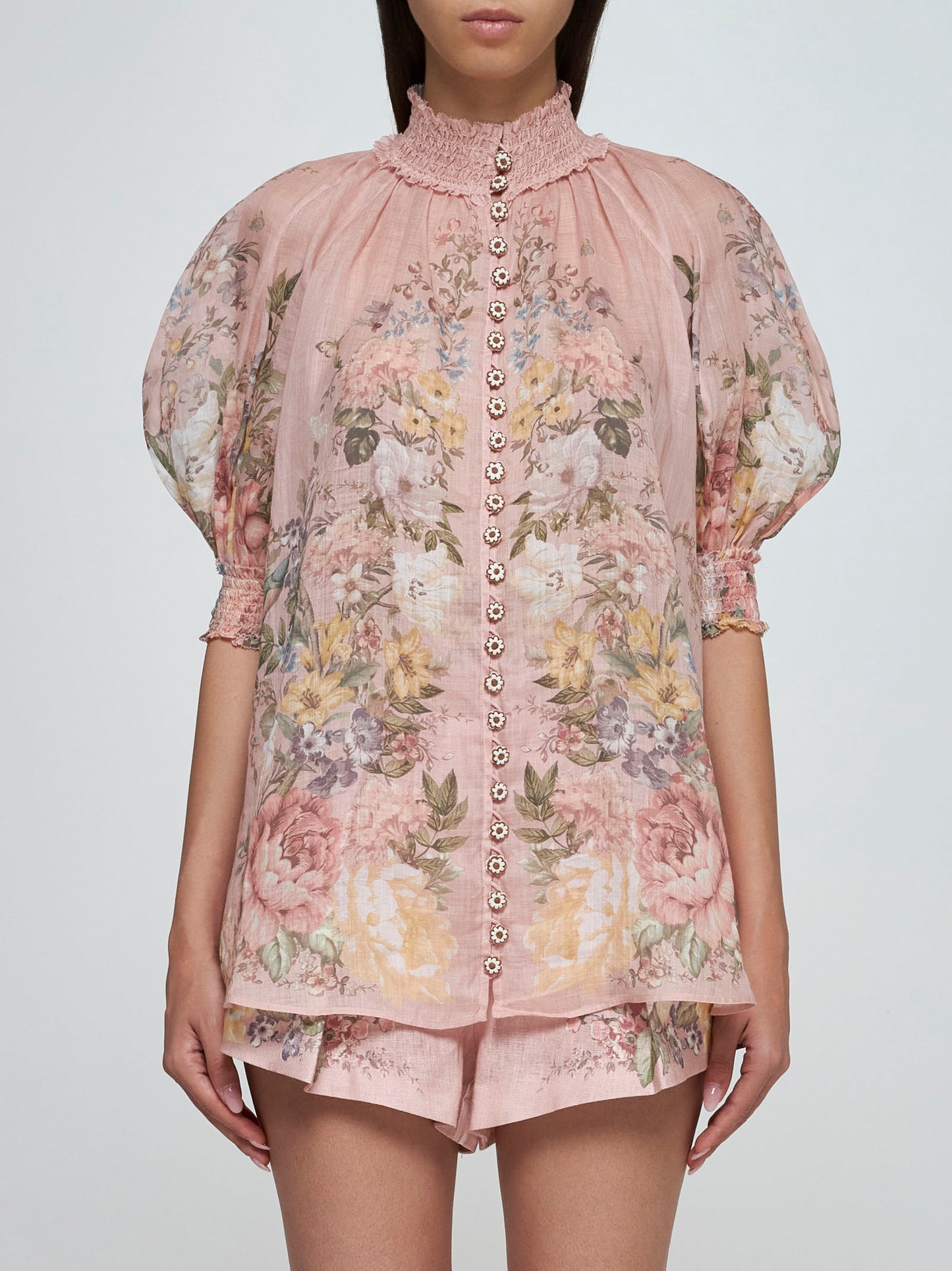Nimara Floral Blouse With Short Set