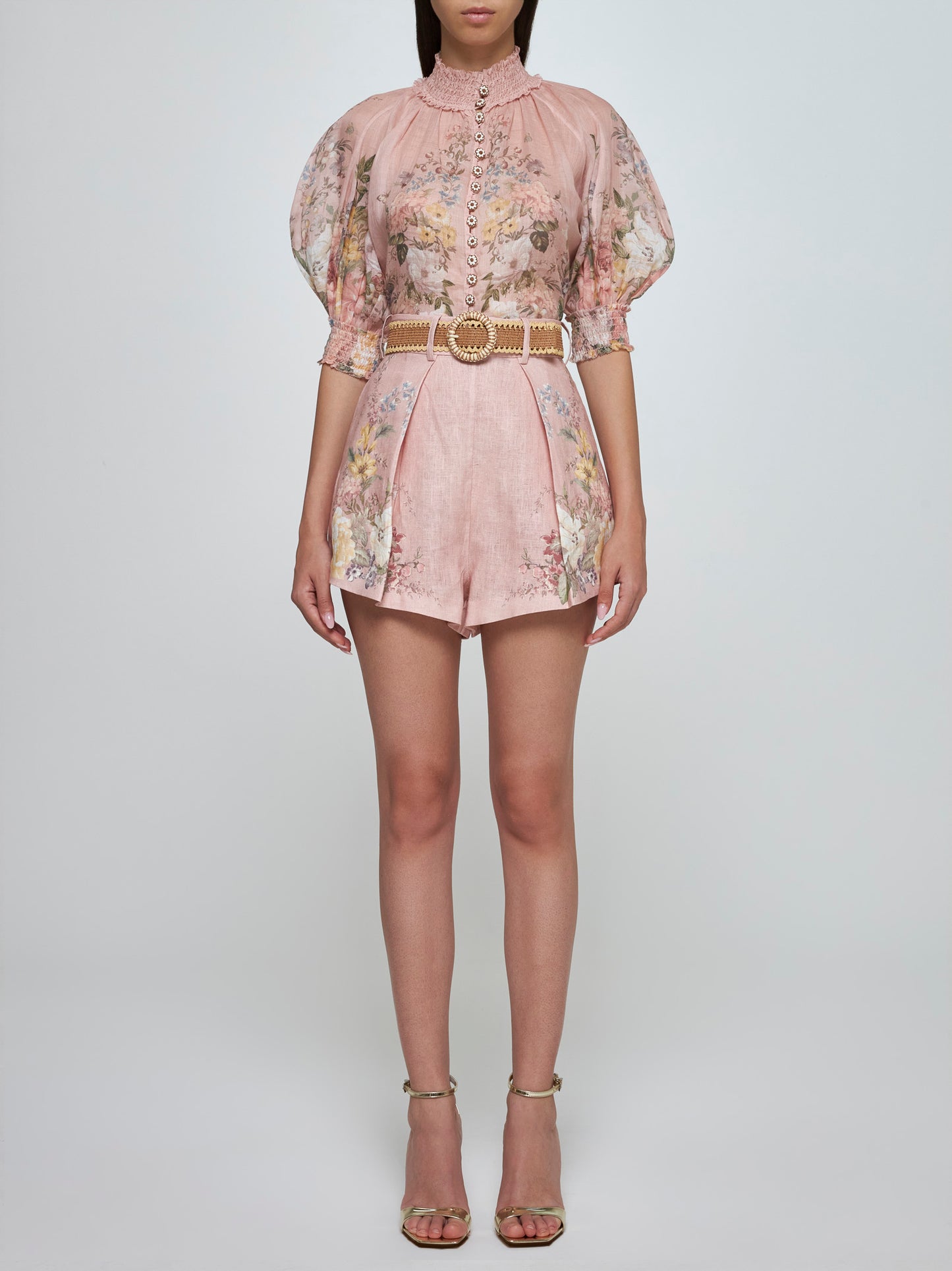 Nimara Floral Blouse With Short Set