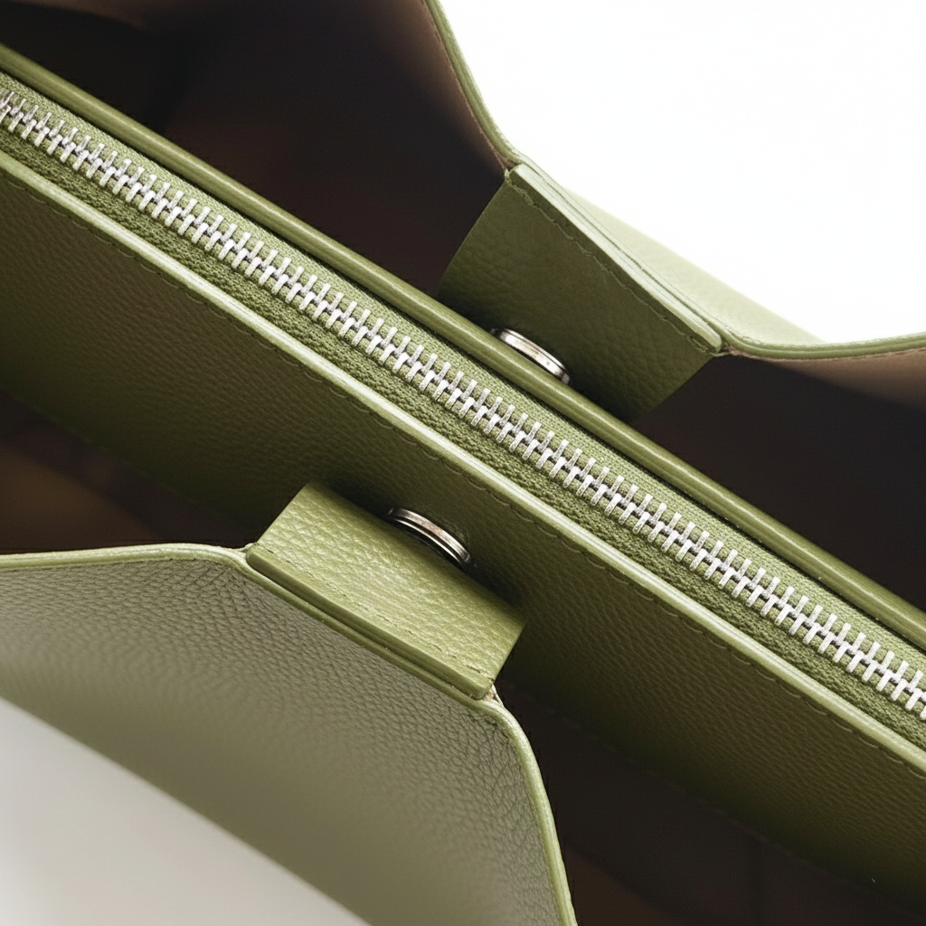 Pienza – Italian Leather Tote Handbag – Olive Green