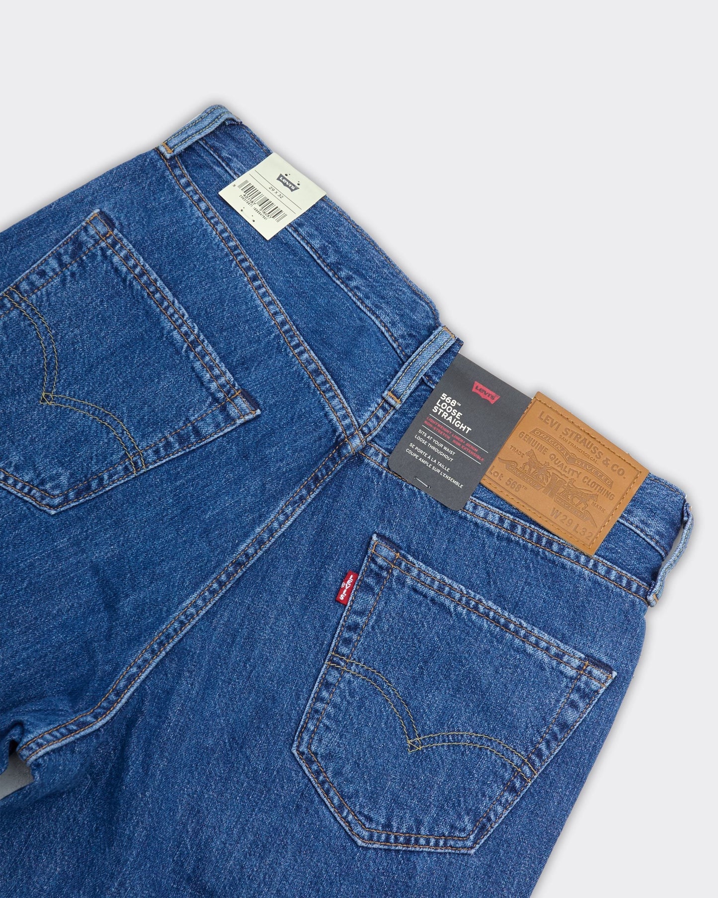 Jeans Loose 568 Straight 'Tailored Scholar' Med Indigo