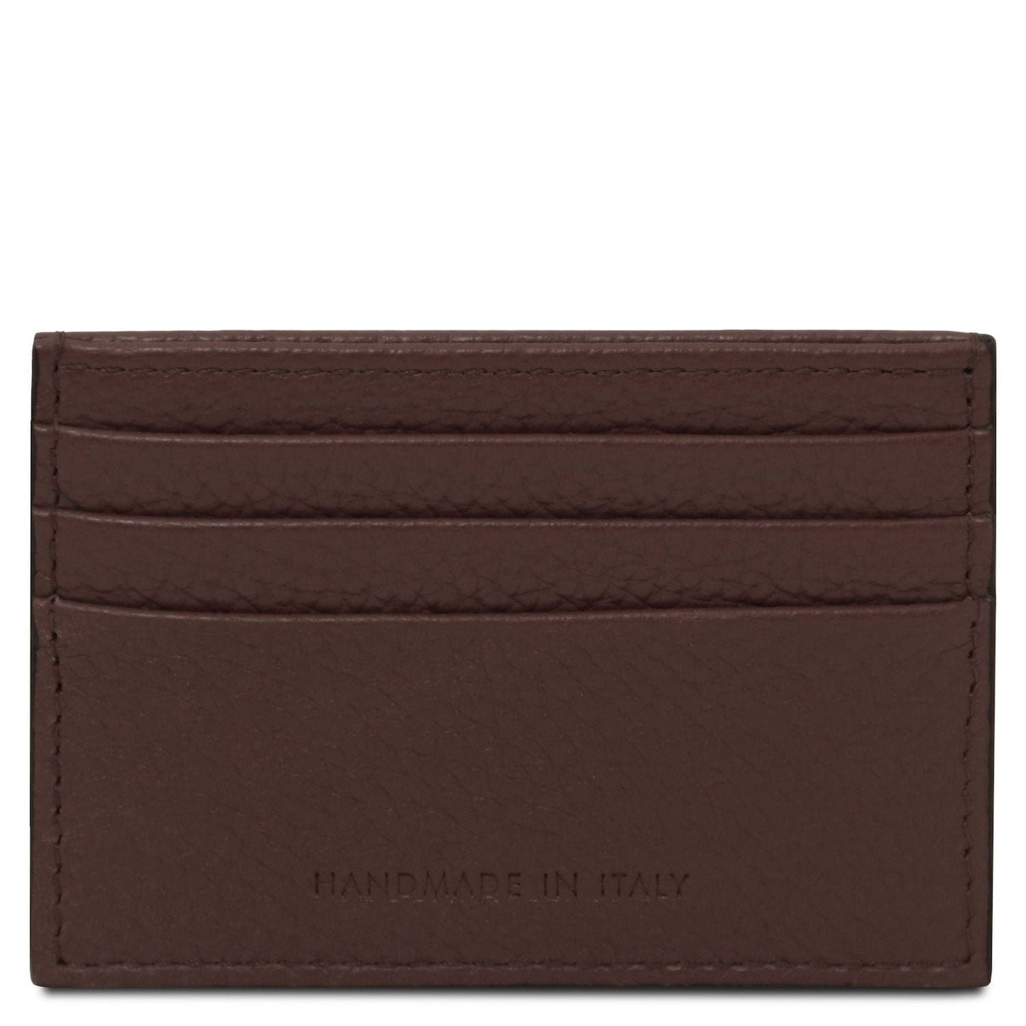 Leather card holder - 6 cards, pebbled leather | TL142472