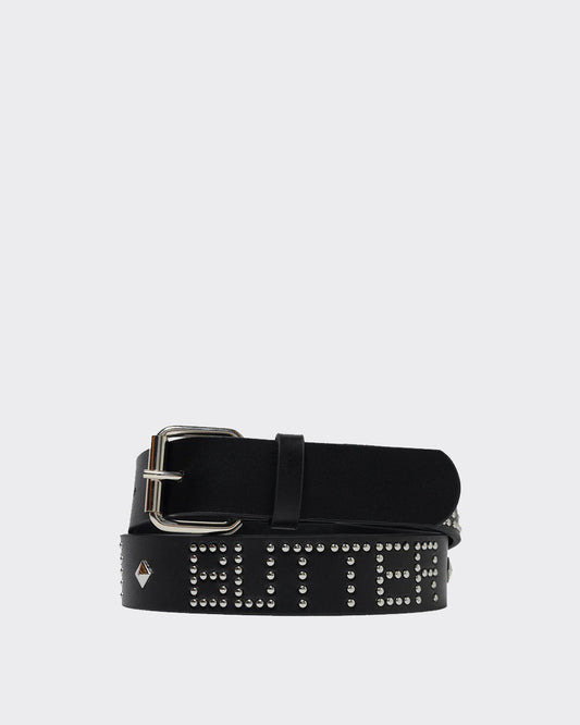 Cintura Leather Studded Nera