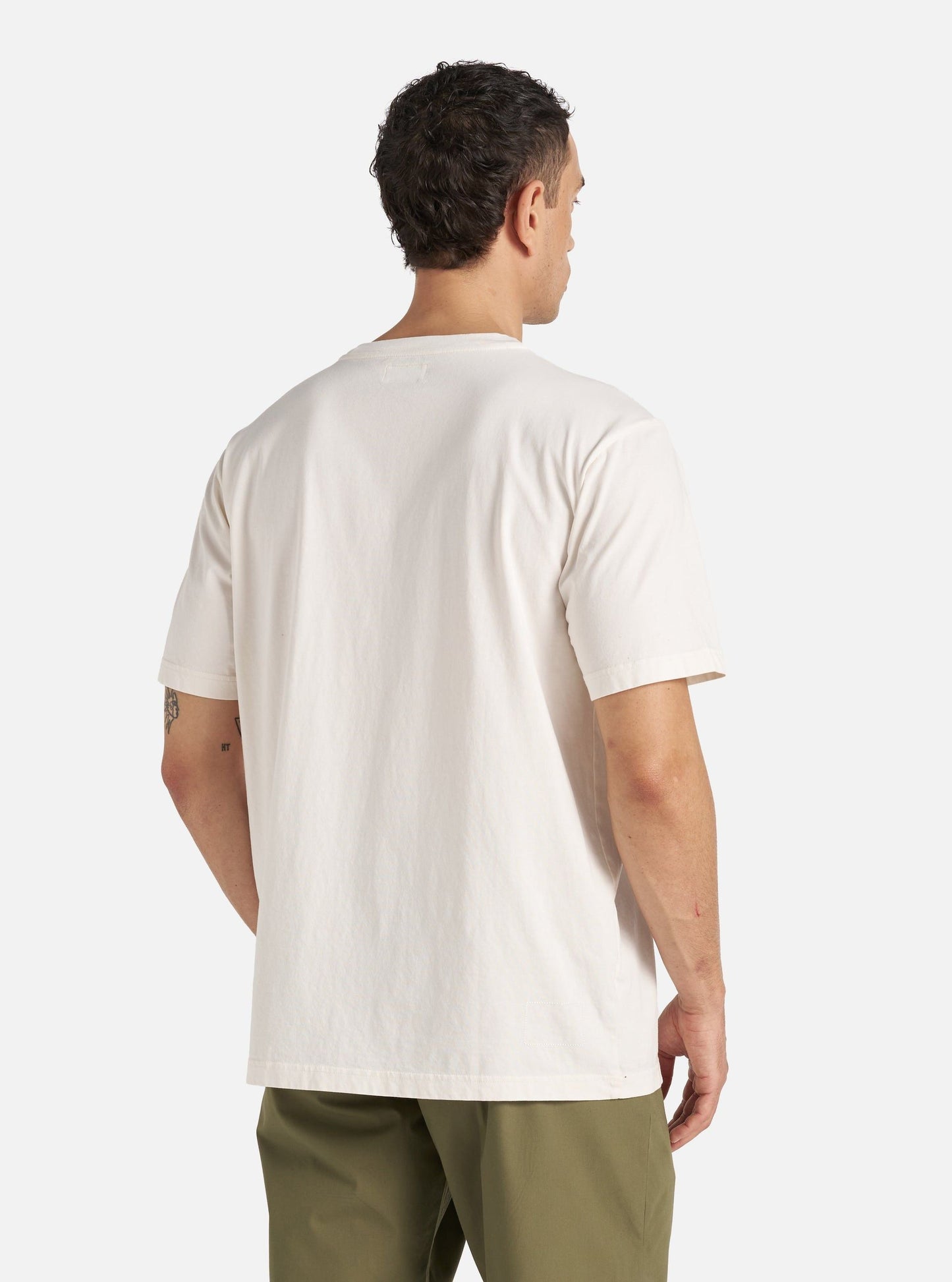 T-shirt Print Pocket Uomo Ecru