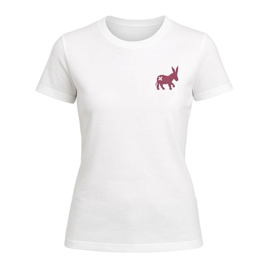 T-shirt Classic Logo Donna White/Fuxia