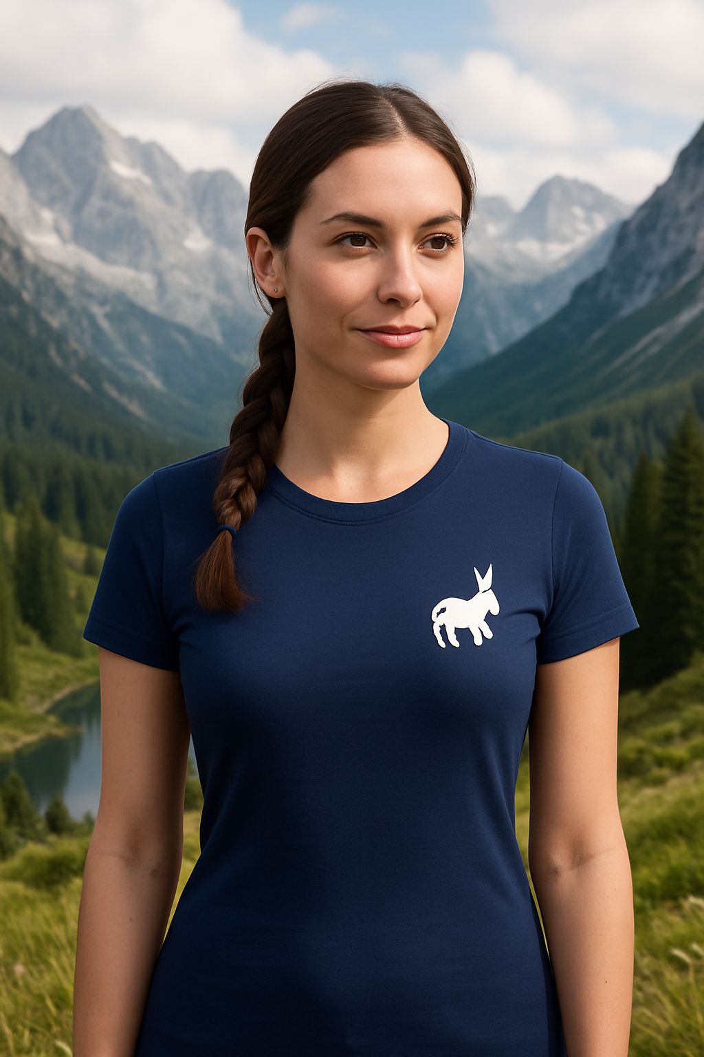 T-shirt Classic Logo Donna Blue Navy