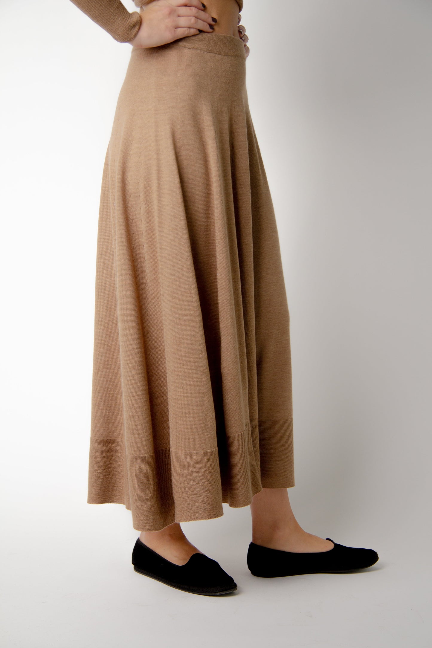 Extra Fine Merino Wool A-Line Skirt (3D-Knit)