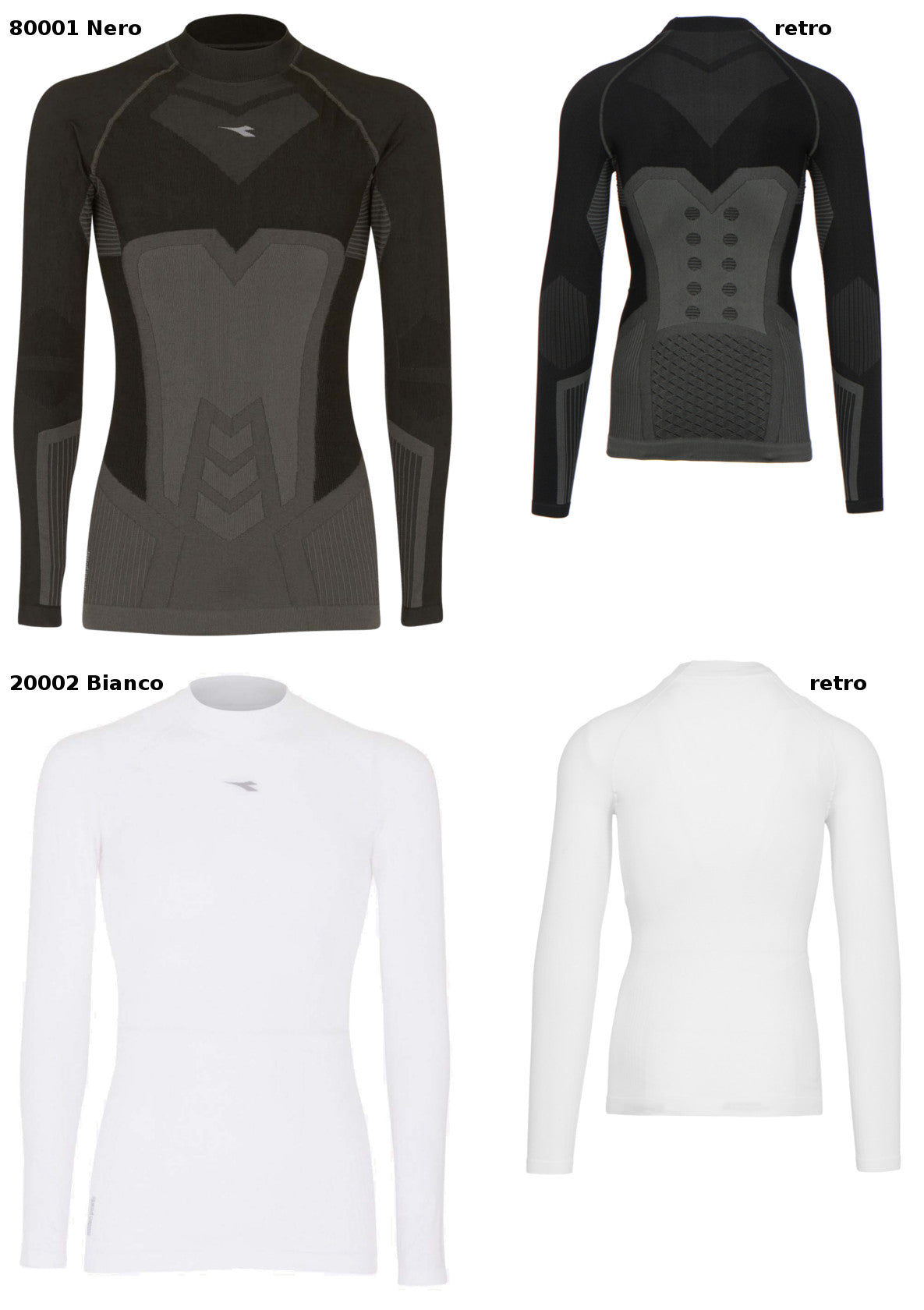 Diadora Hidden Power Maglia Termica Manica Lunga Collo Alto 171188