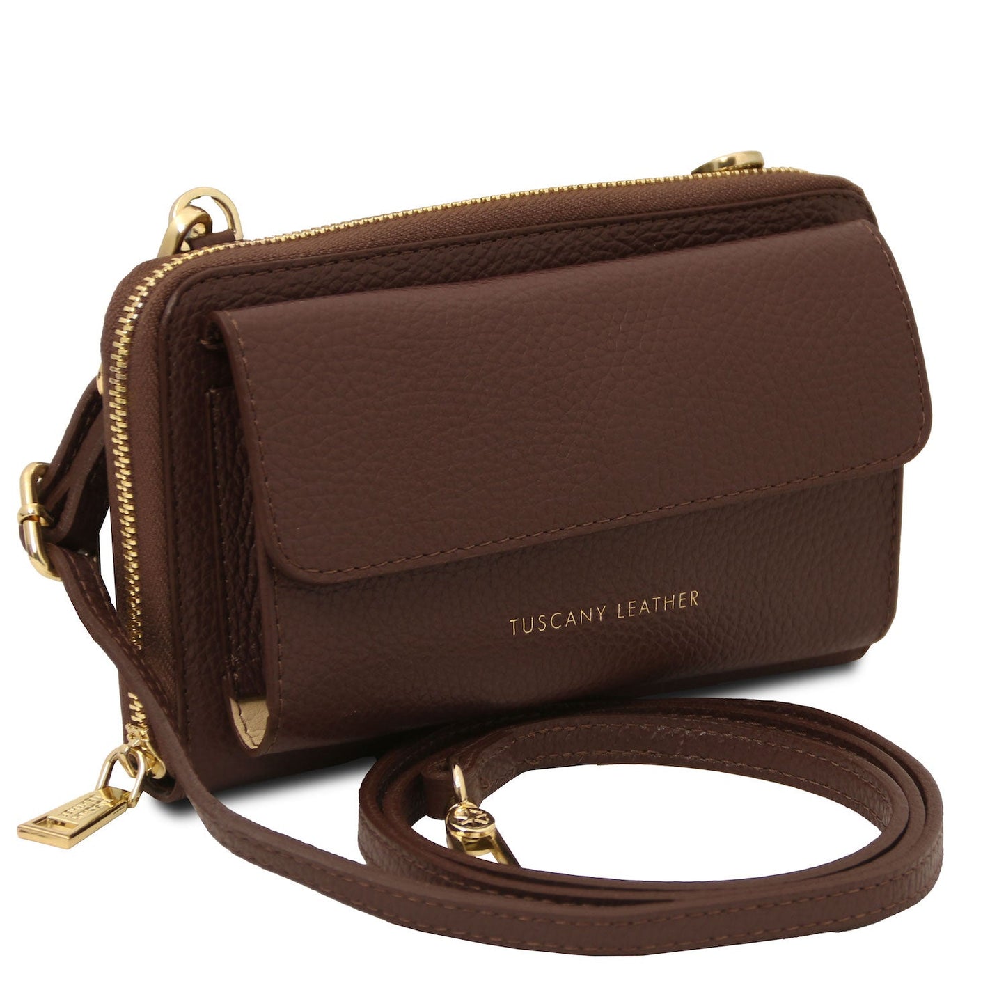 Urania - Leather phone wallet with strap | TL142433