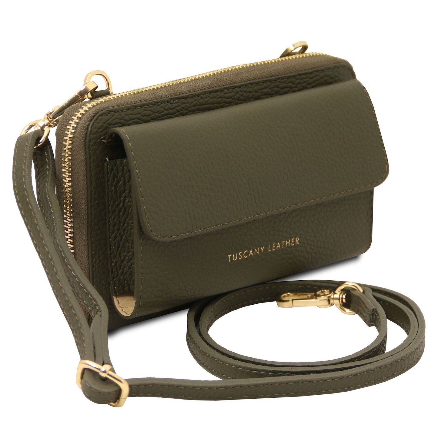 Urania - Leather phone wallet with strap | TL142433