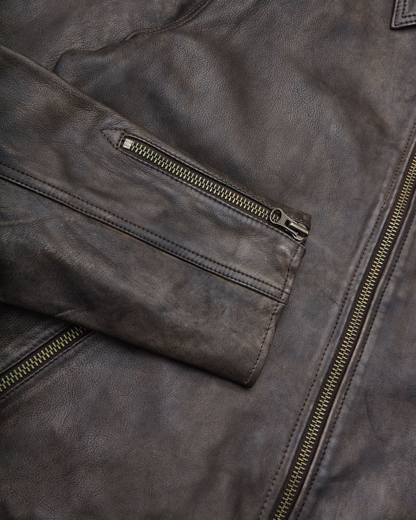 Giacca In Pelle Sacliff Washed Brown