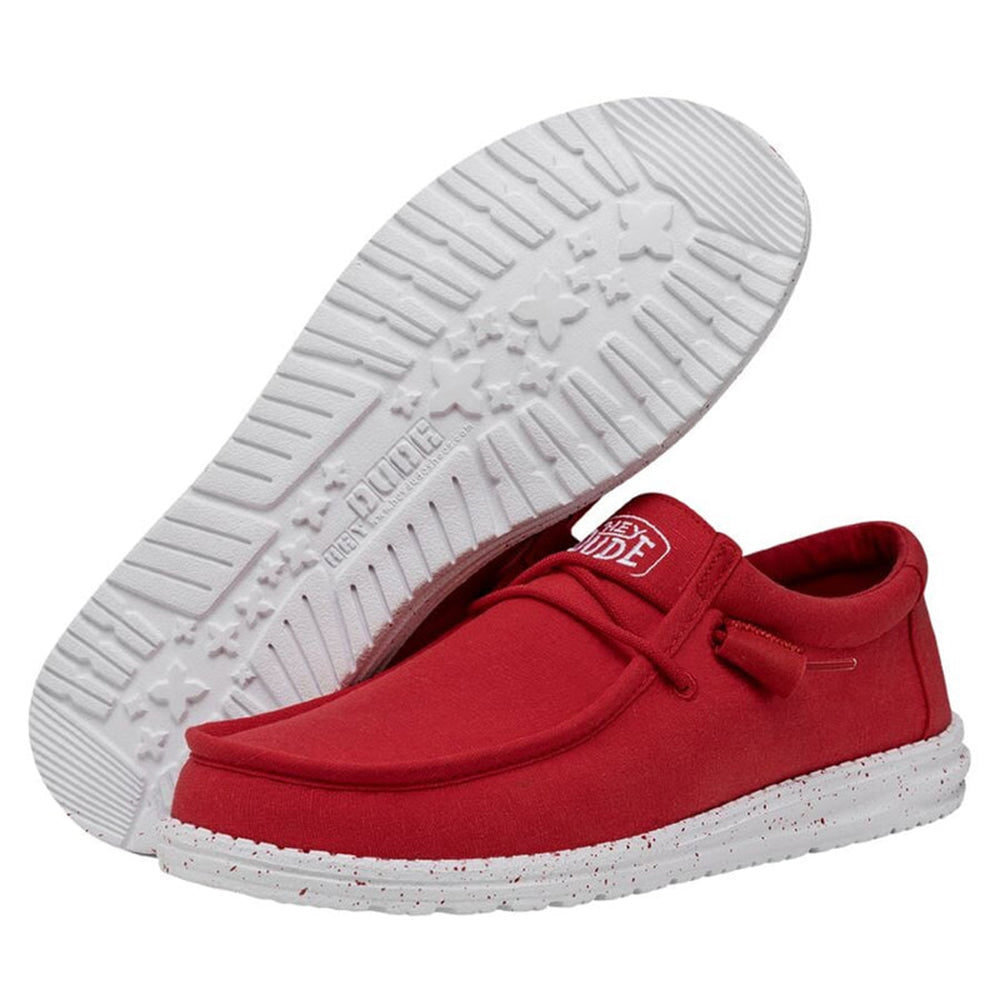 Hey Dude Wally Slub Canvas Red