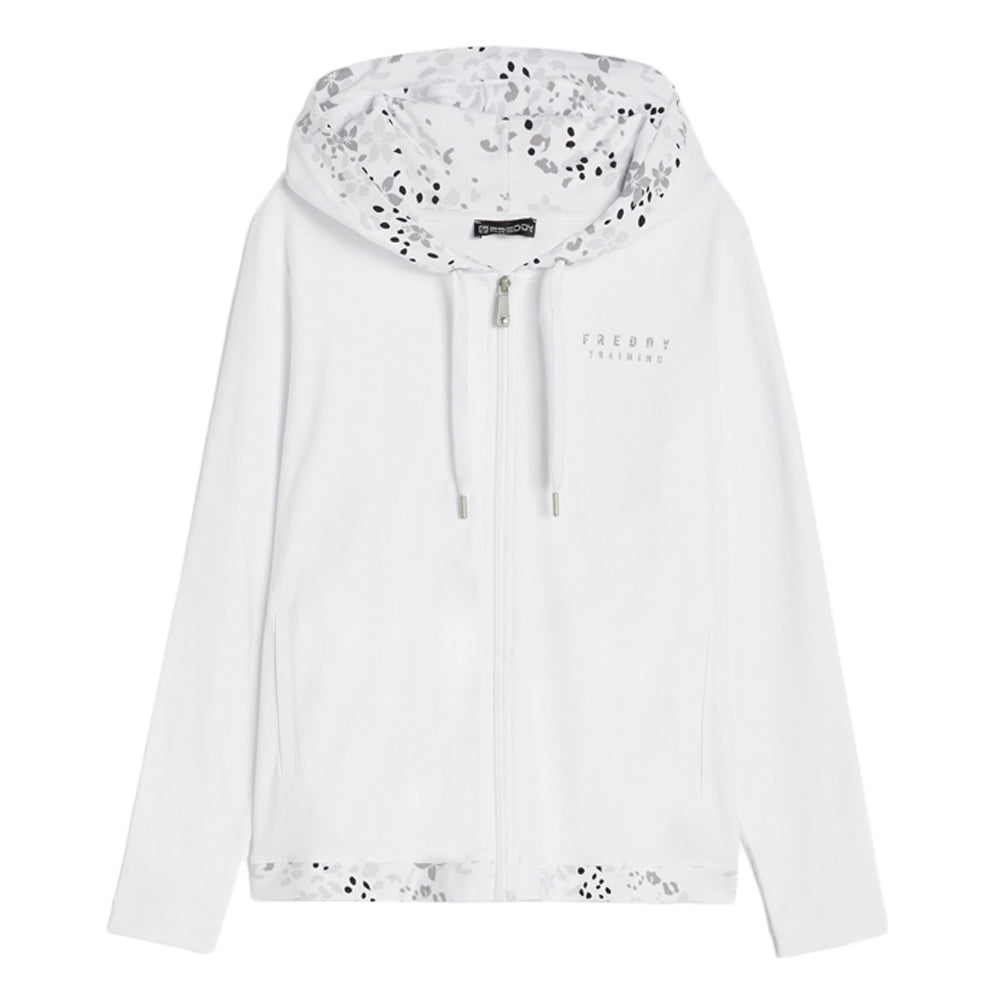 Freddy Felpa donna leggera con zip e cappuccio grafica floreale S4WTRS4