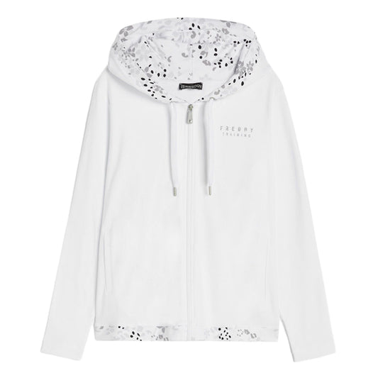 Freddy Felpa donna leggera con zip e cappuccio grafica floreale S4WTRS4