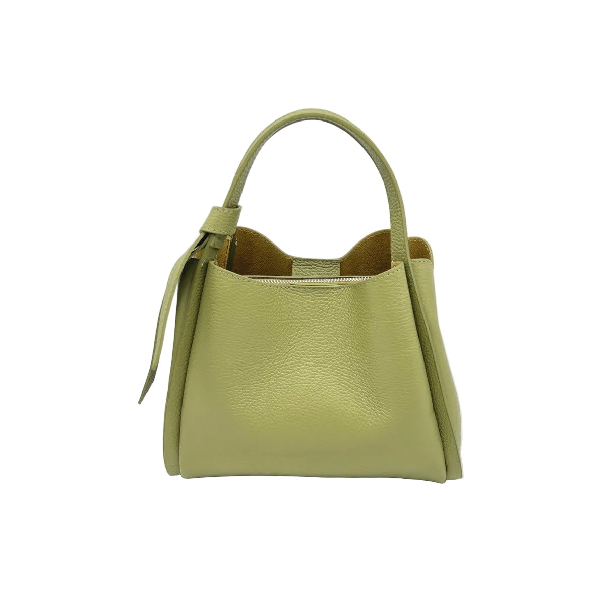 Pienza – Italian Leather Tote Handbag – Olive Green
