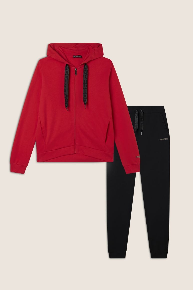 Freddy Tuta Interlock Zip e Cappuccio con Maxi Coulisse Logata S25WTRK4