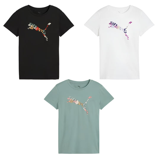 Puma T-shirt Graphic Floral Cat Logo 685081