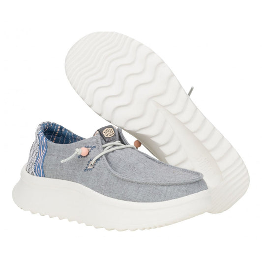 Hey Dude Wendy Peak Chambray Woven Grey