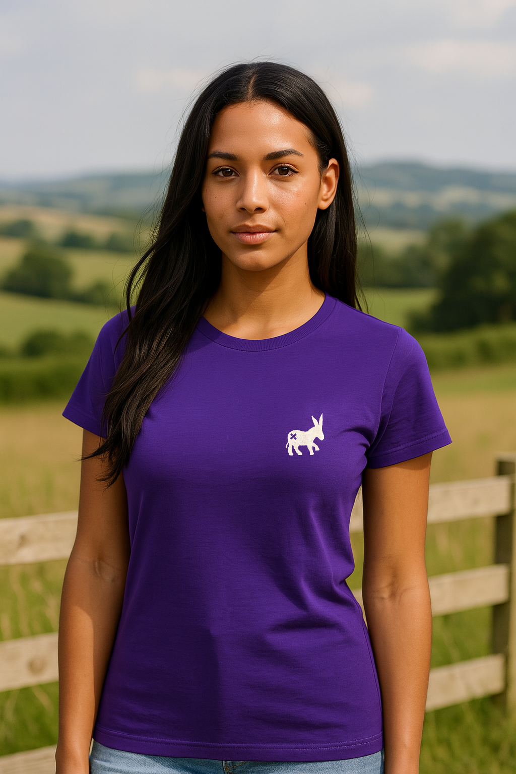 T-shirt Classic Logo Donna Plum/White