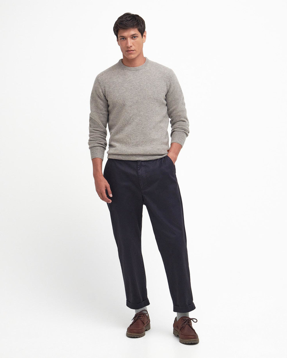 Maglia Patch Crew Uomo Stone