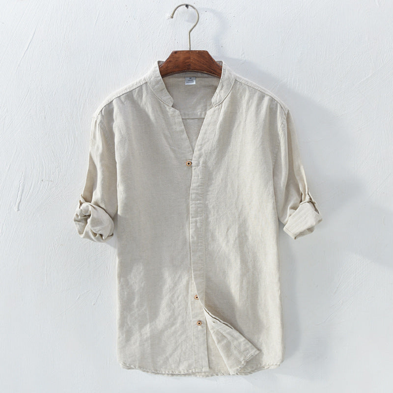 Camicia Coreana in Lino - Old Money®