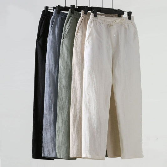 Pantaloni di Lino alla Caviglia