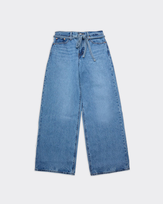 Jeans Woman XL Straight Baggy 'Thanks Friend' Med Indigo