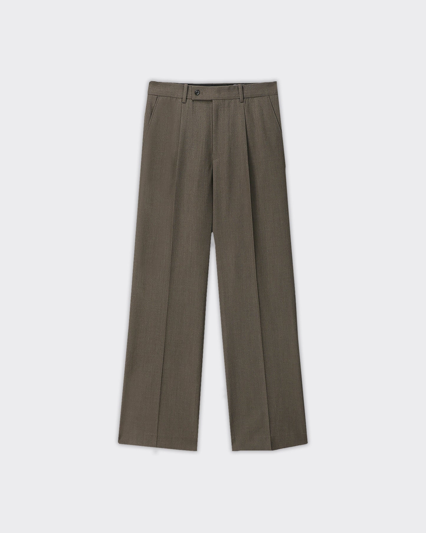Pantalone Pleated Melange Wool Hazelnut