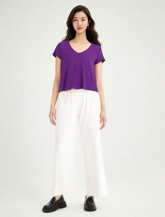 Pantaloni Pensil Light Gabardina Donna Ivory