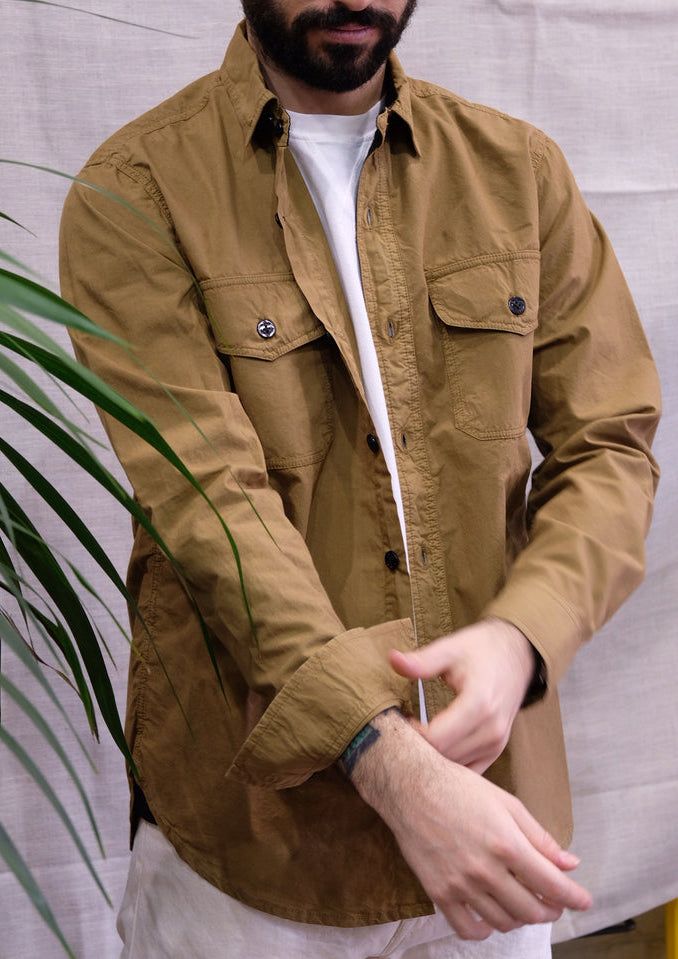 Camicia Cpo Popeline Uomo Tobacco