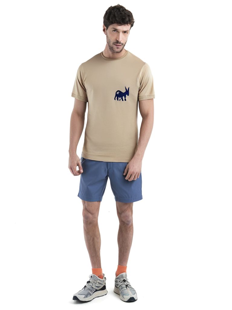 T-shirt Classic Logo Uomo Beige/Blue