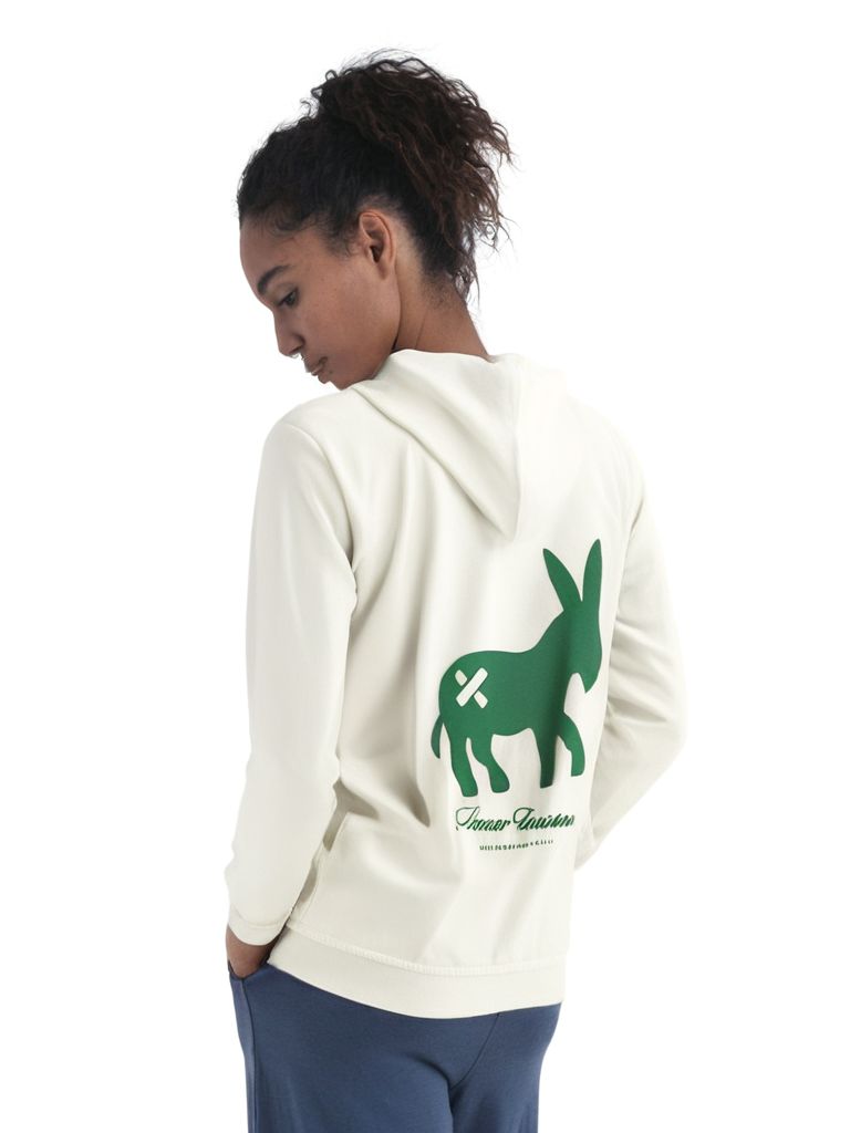 Maglia Hoodie Full-Zip Donna Optic White